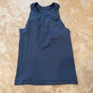 Blue Sleeveless Ribbed Tank Top Athleta